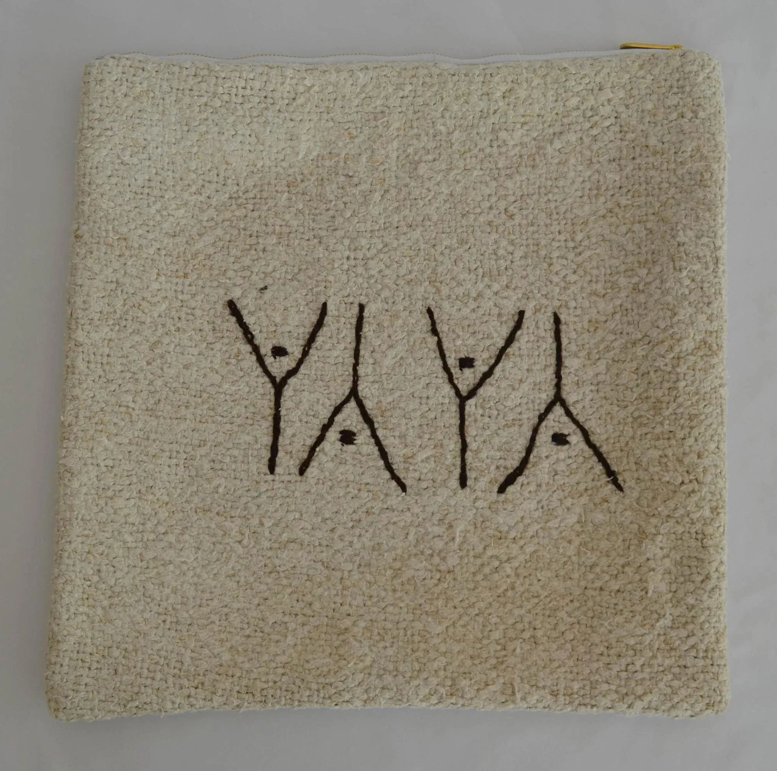 Primitive Pattern Turkish Kilim Rug Pillow Cover - 3