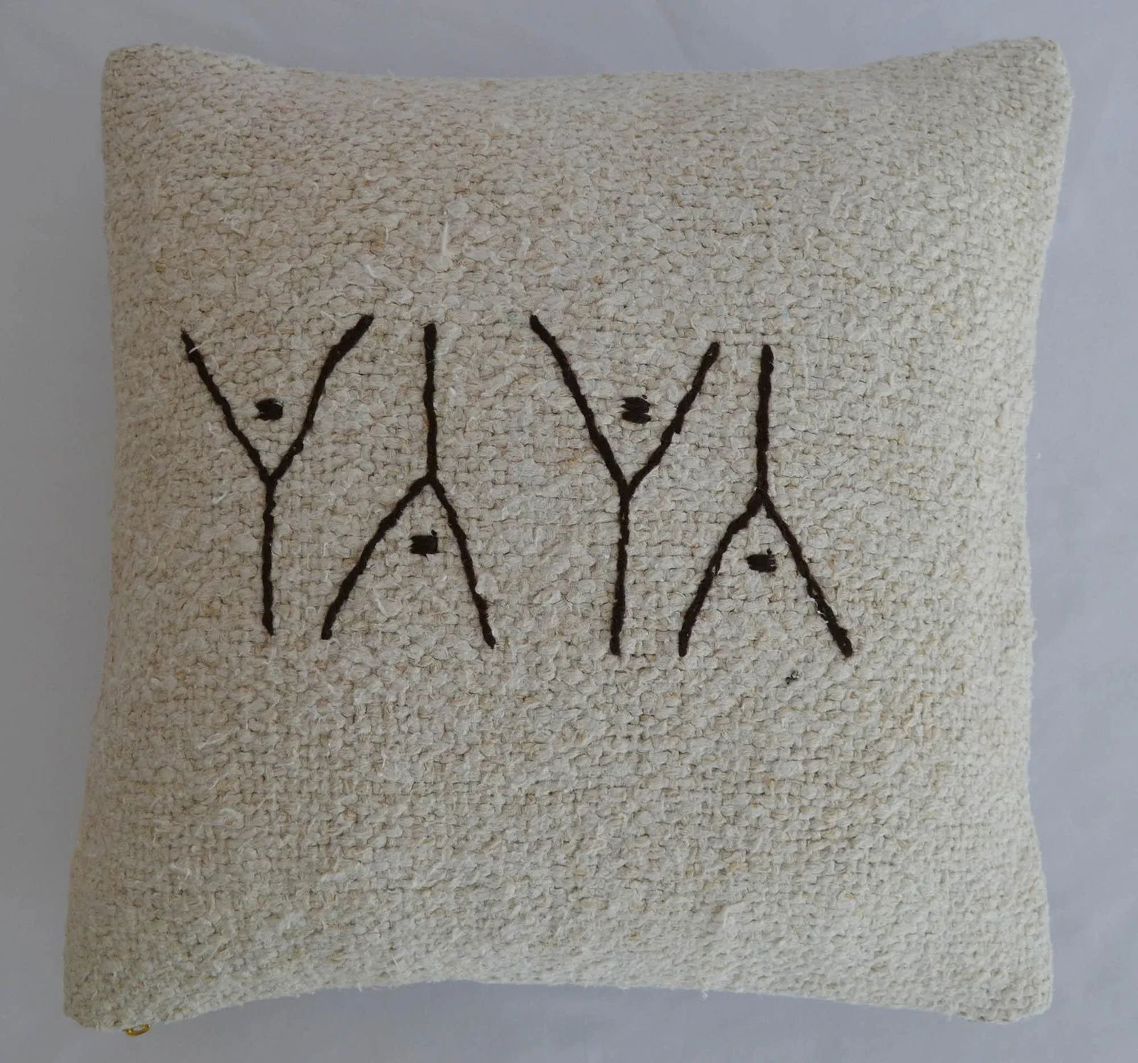 Primitive Pattern Turkish Kilim Rug Pillow Cover - 5