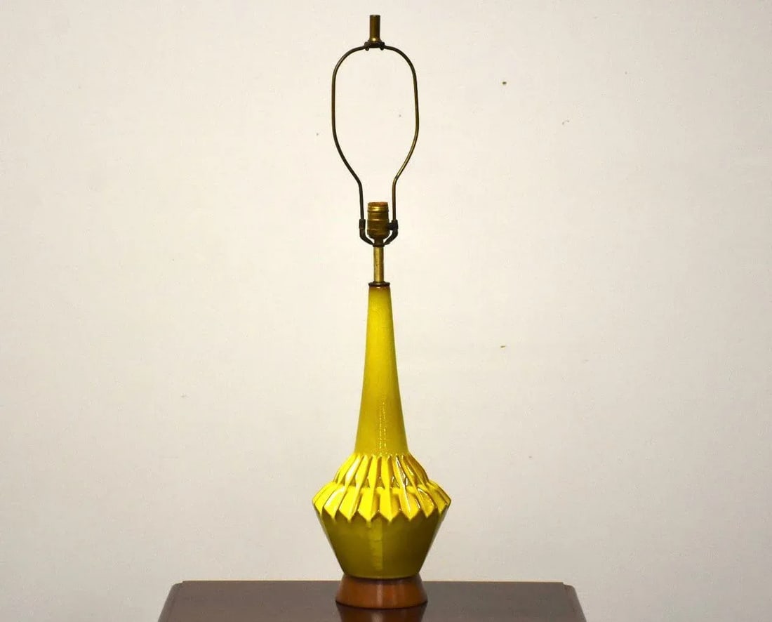 Mid Century Yellow Table Lamp - 2
