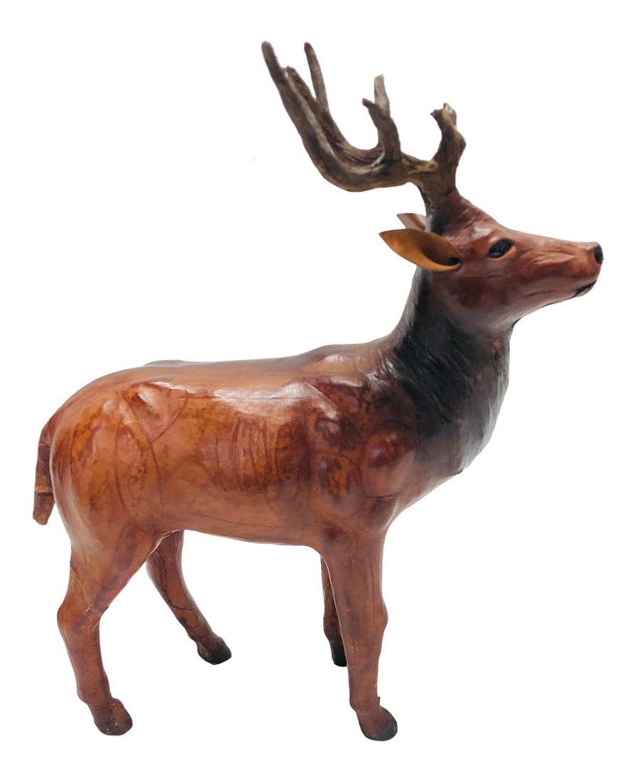 Vintage Leather Wrapped Stag Figure (1 of 13)