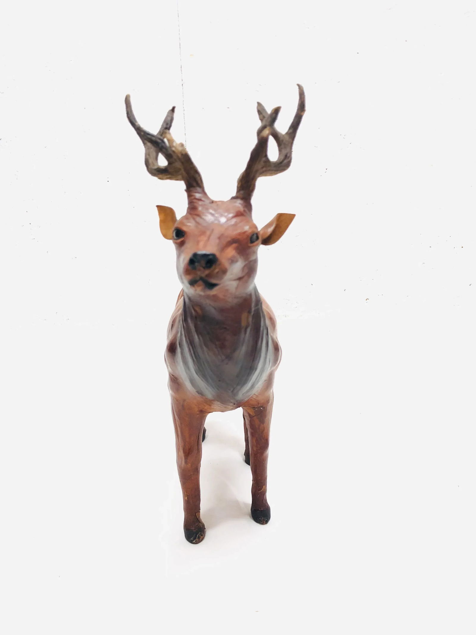 Vintage Leather Wrapped Stag Figure - 3