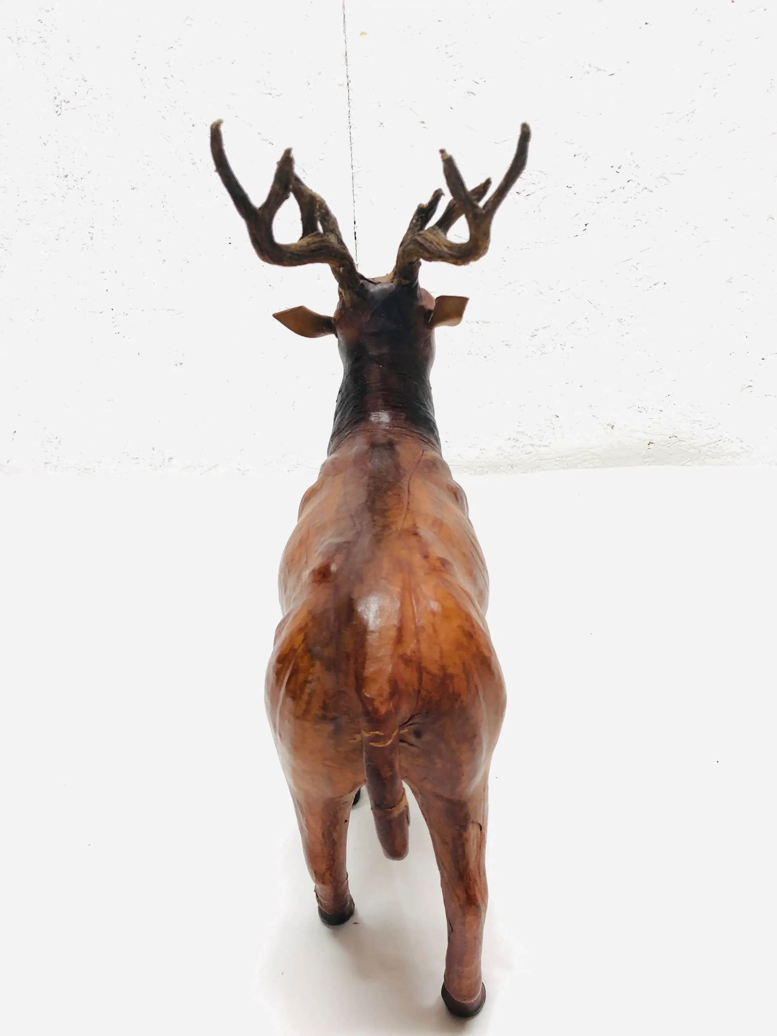 Vintage Leather Wrapped Stag Figure - 6