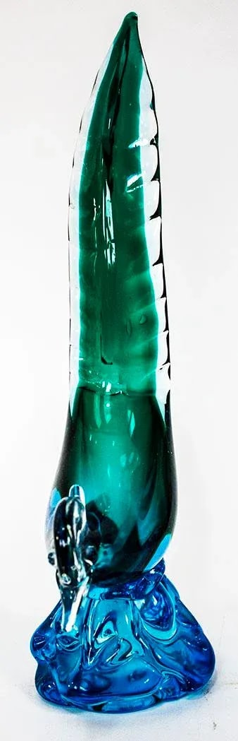 Mid Century Murano Teal Peacock - 5