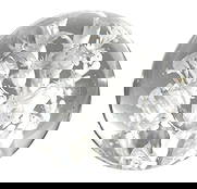 Large Art Glass Paper Weight: Stunning art glass paperweight of unusually large scale. This example features internal white flowers in bloom, enclosed in crystal clear glass. Well executed and in extra fine, undamaged, clean and r