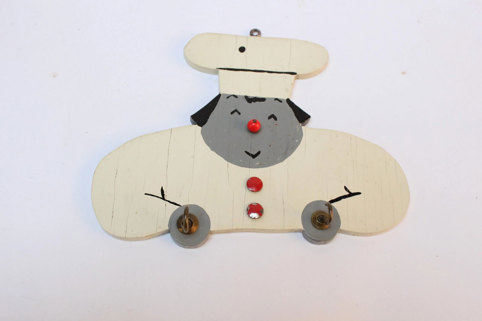 Folk Art "Chef" Wall-Mounted Key Holder - 2