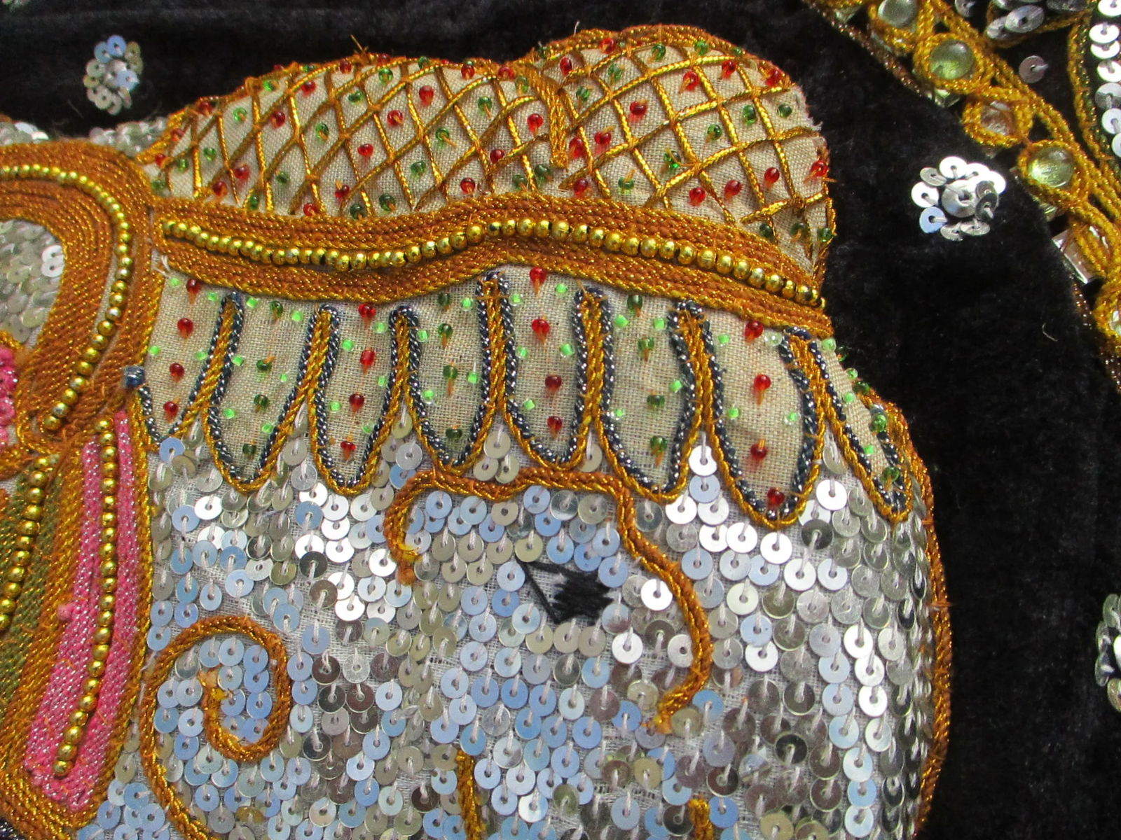 Thai Burmese Kalaga Embroidered Elephant Panel - 9
