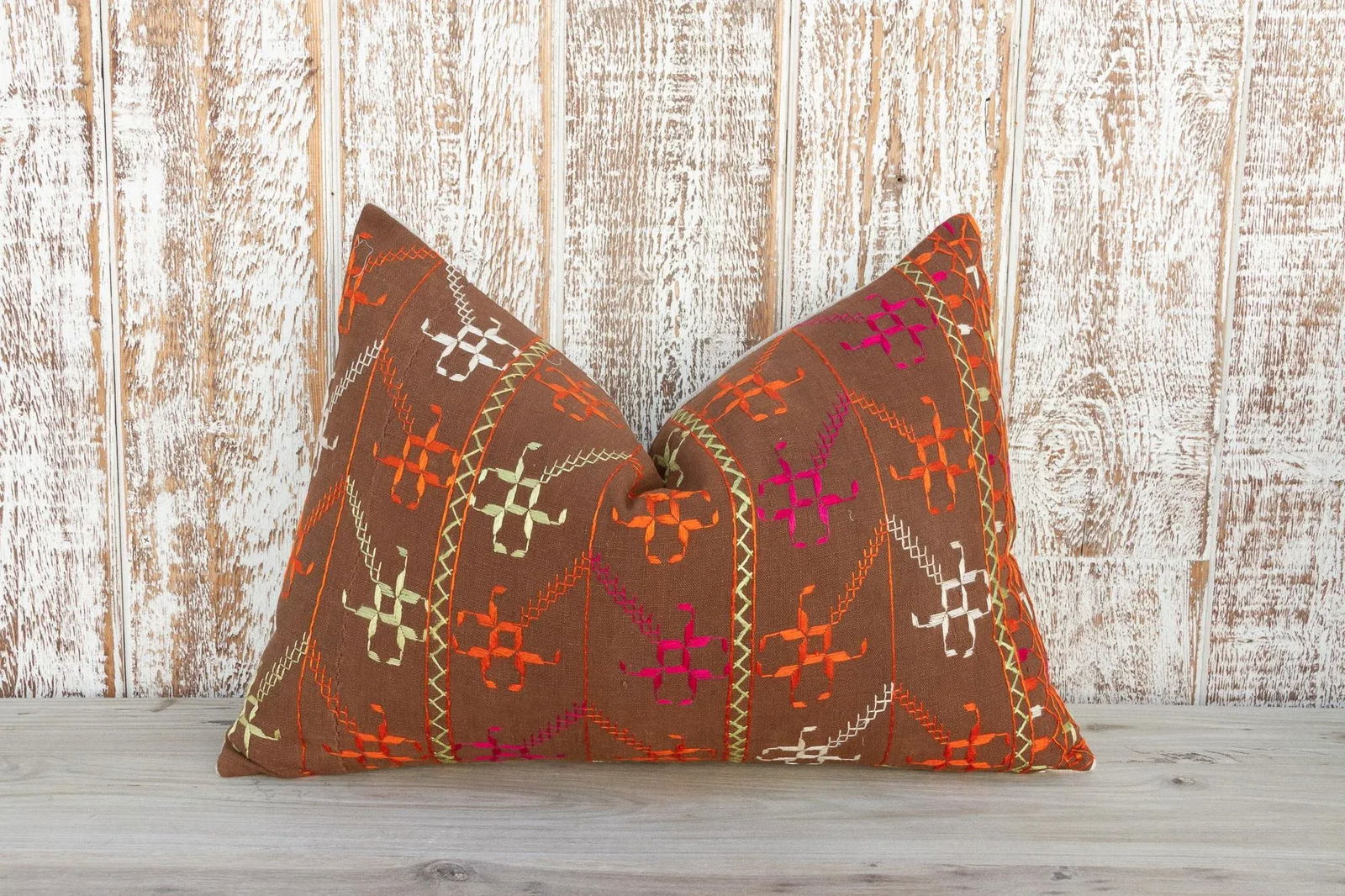 Rani Antique Indian Folk Lumbar Pillow - 3