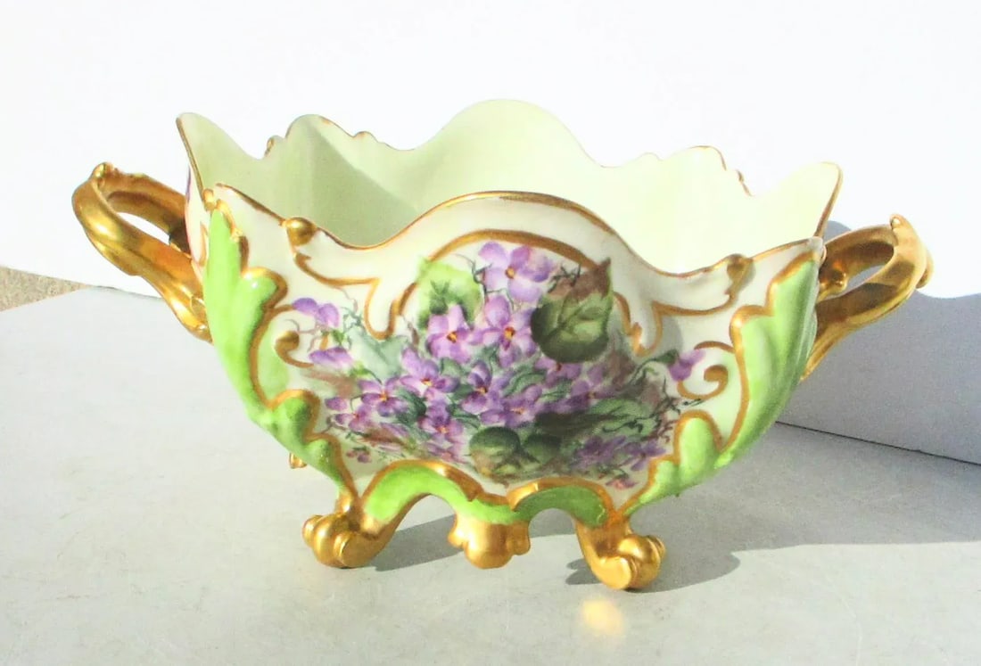 Antique Elite Limoges France Hand-Painted CenterBowl - 10