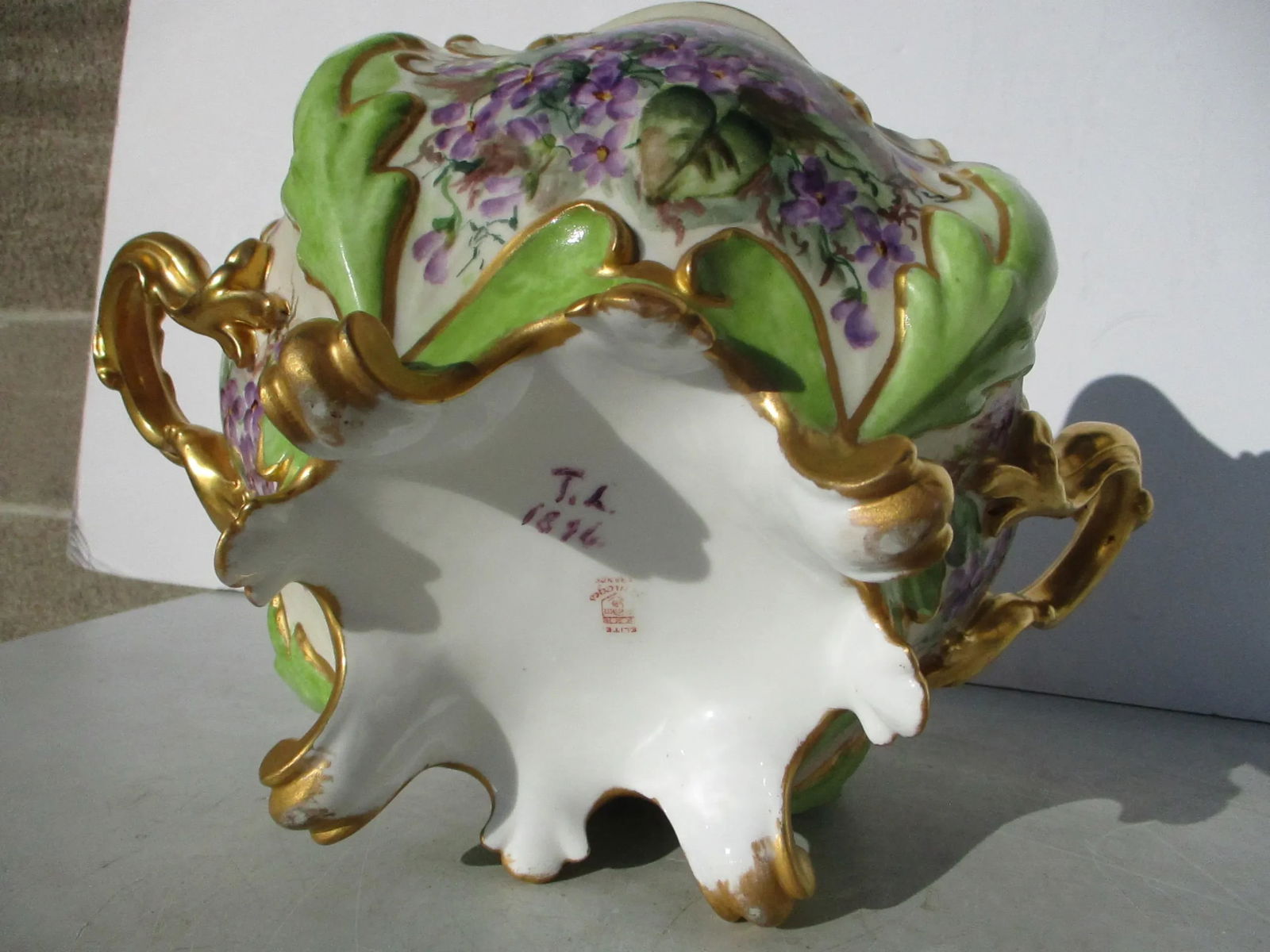 Antique Elite Limoges France Hand-Painted CenterBowl - 6