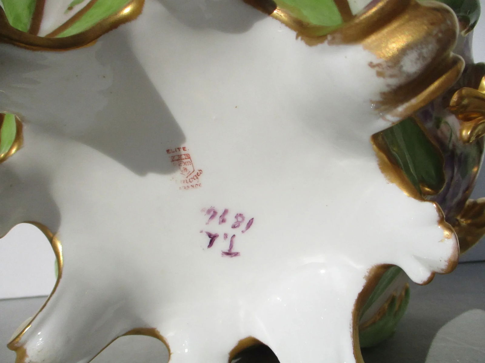 Antique Elite Limoges France Hand-Painted CenterBowl - 7