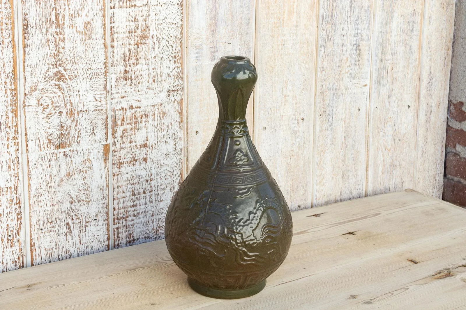 Asian Emerald Green Ceramic Vessel - 3