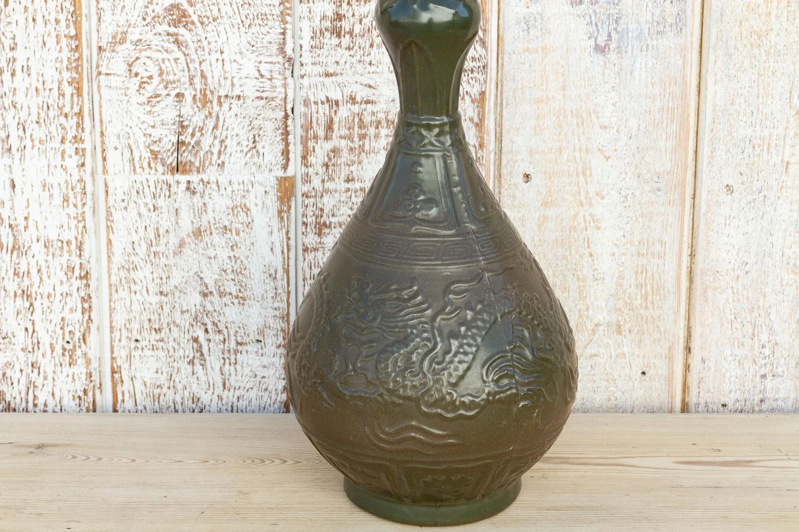 Asian Emerald Green Ceramic Vessel - 4