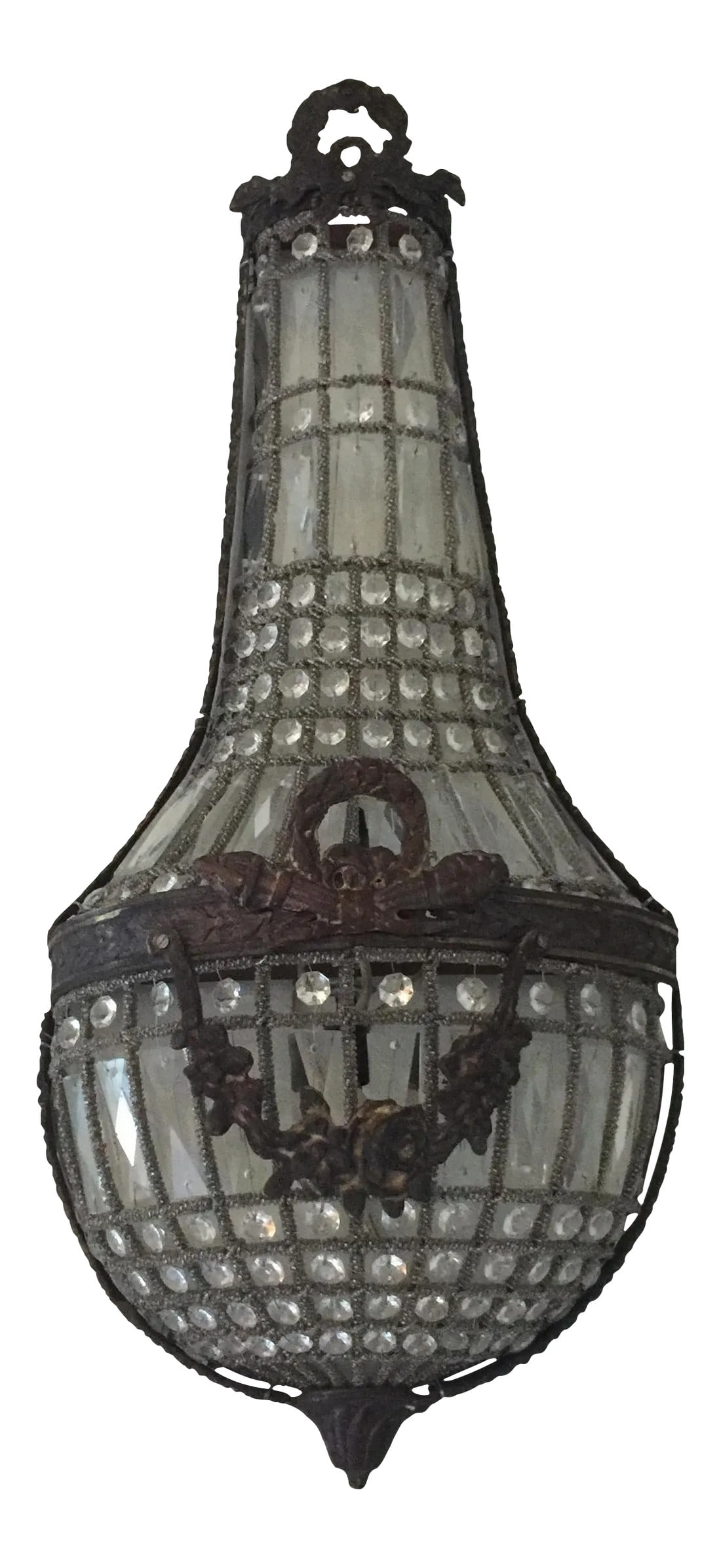 1970s Swedish Style Garland Swag Sconce: This beautiful sconce is perfect for illuminating that special place. Flank an entrance or painting. Condition: Alterations: Original Condition Unaltered Imperfections: Some Imperfections Condition