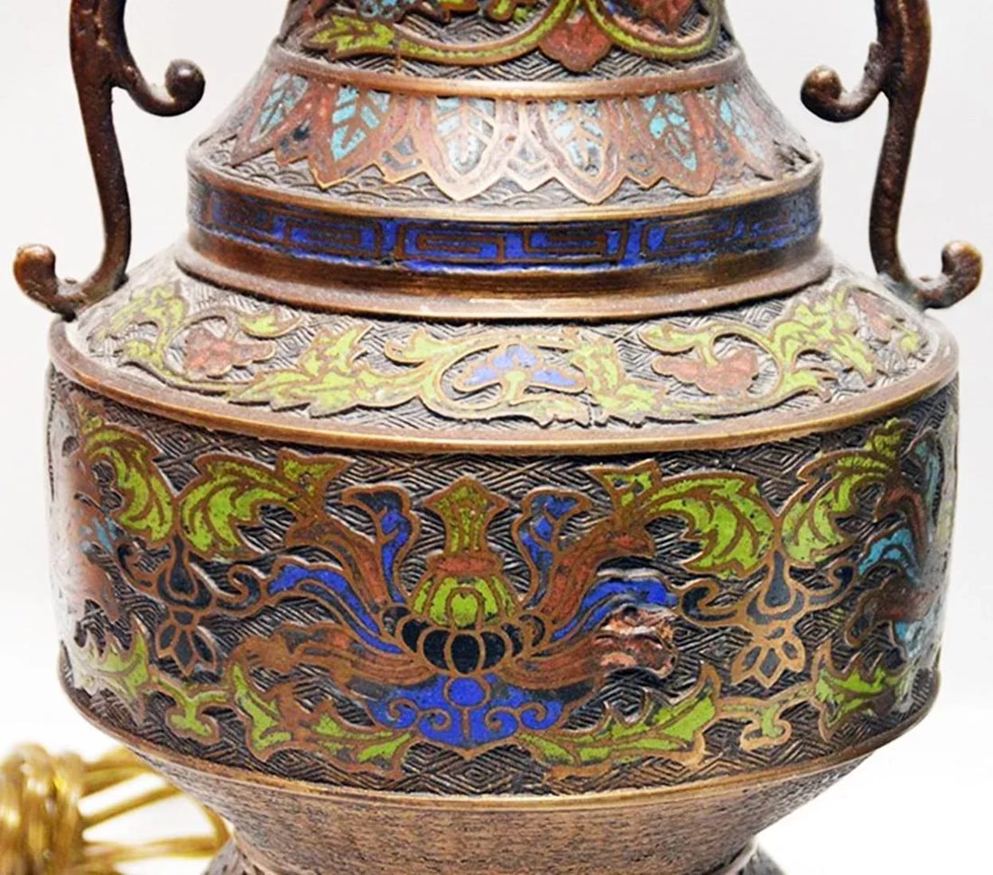Bronze Champleve' Table Lamp - 4