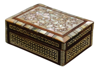 Moorish Handcrafted White Mosaic Marquetry Box