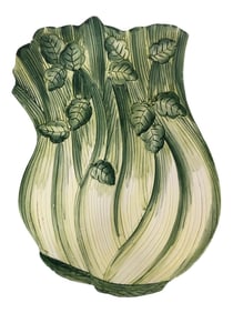 Hand Painted Celery Ceramic Mold Italian Trivet