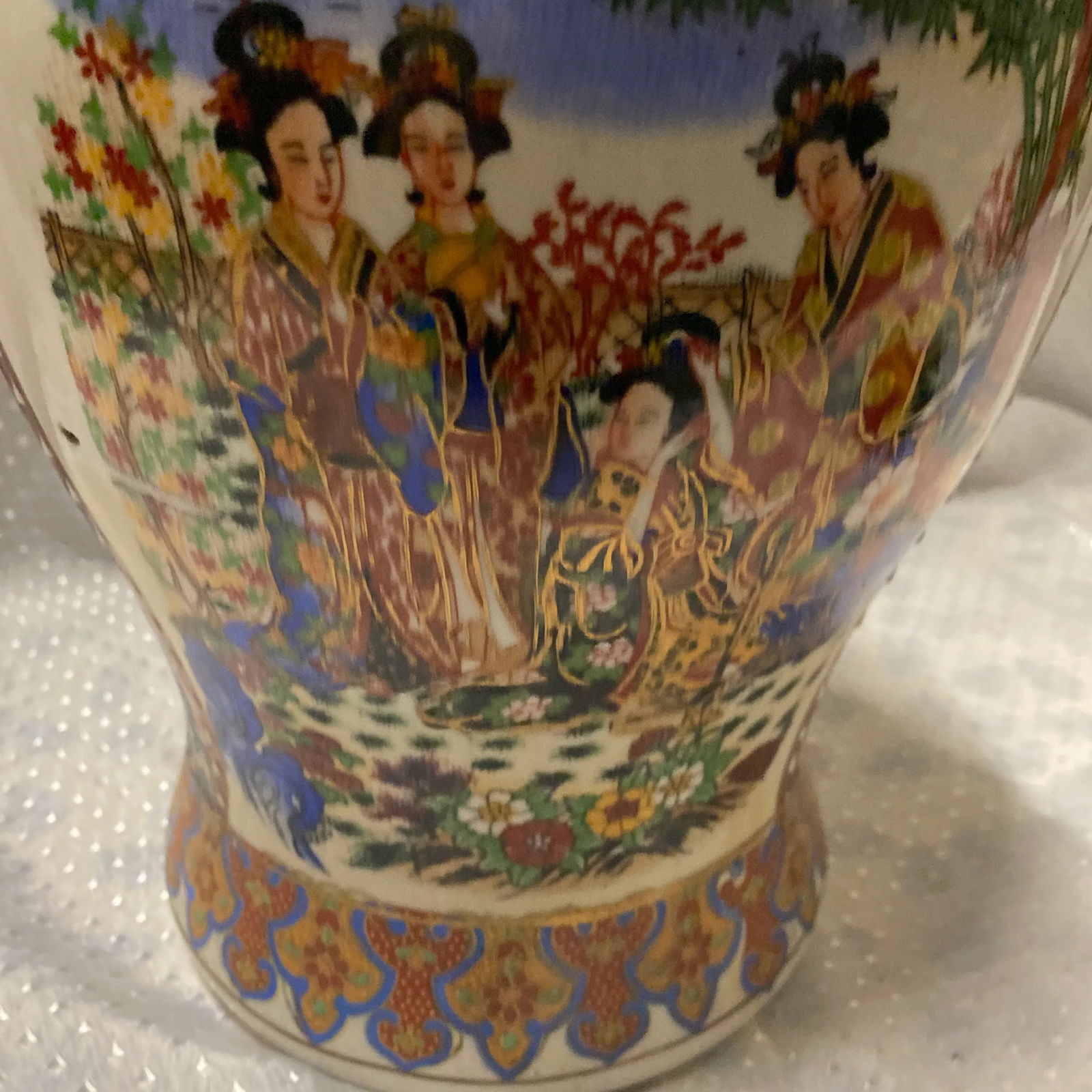 Asian Ceramic Vase With Pagoda Details - 3