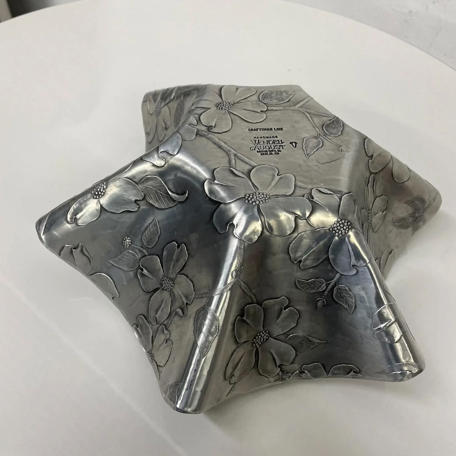 Wendell August Forge Sculptural Serving Dish Dogwood Blossom Grove City, Pa - 6