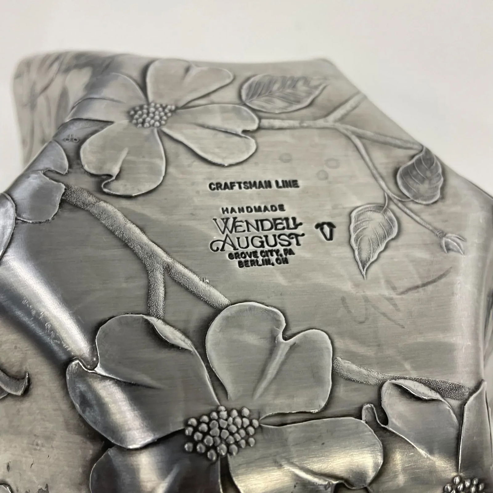 Wendell August Forge Sculptural Serving Dish Dogwood Blossom Grove City, Pa - 7