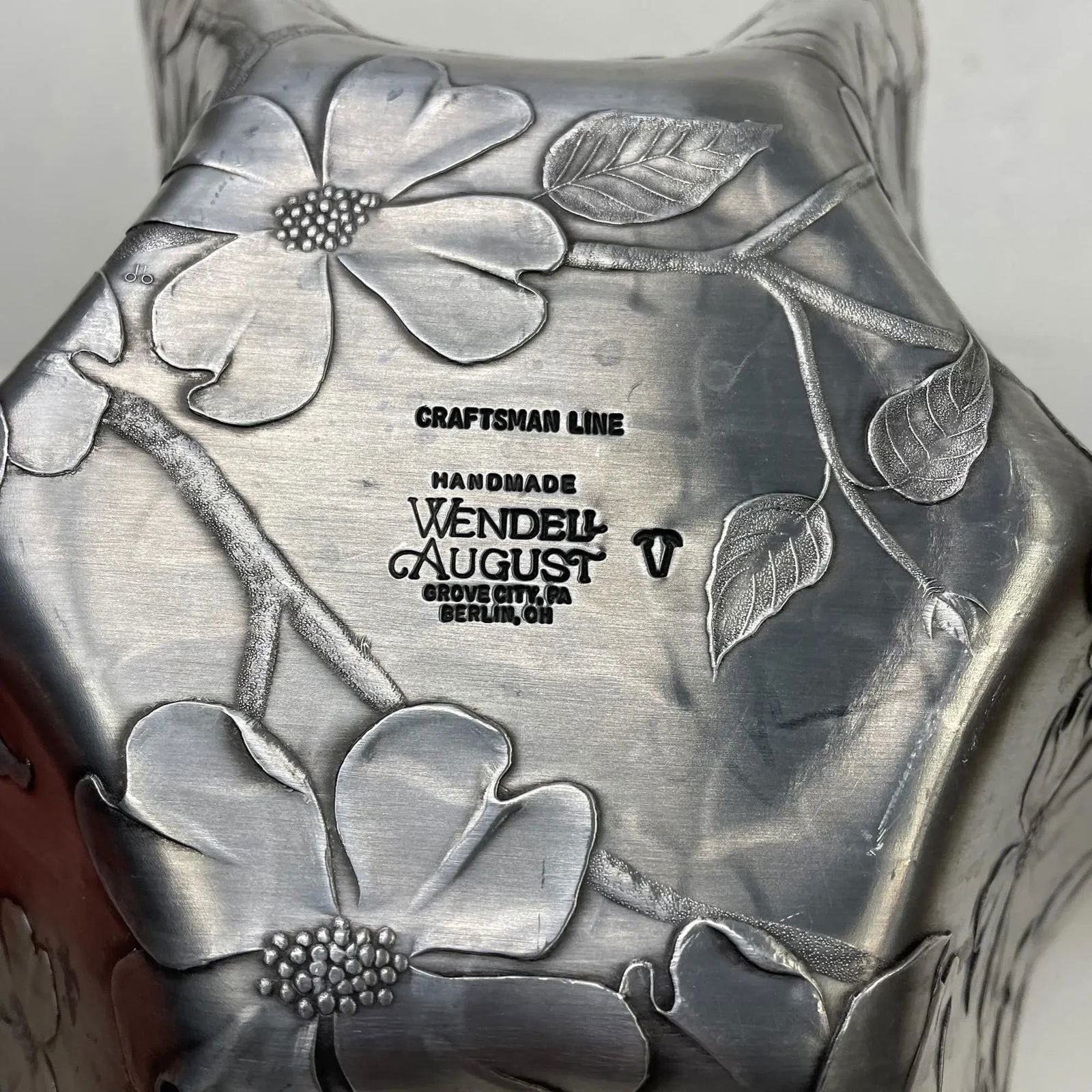 Wendell August Forge Sculptural Serving Dish Dogwood Blossom Grove City, Pa - 9