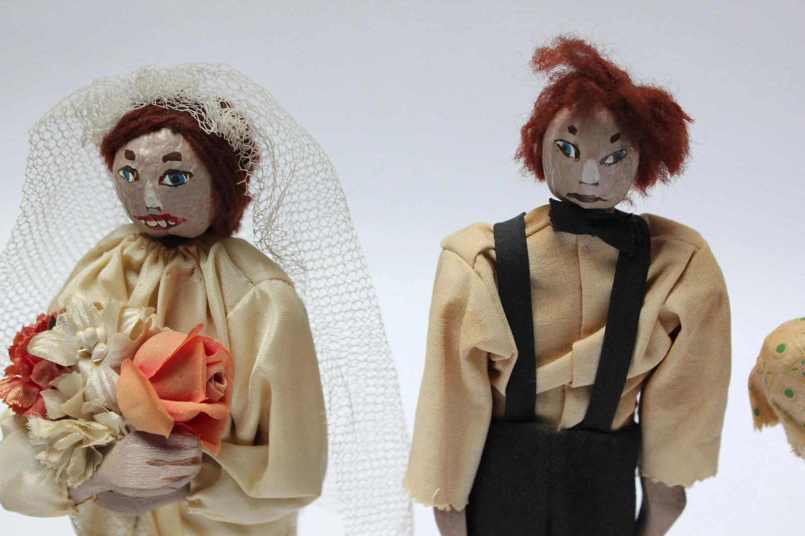 Outsider Art Hand-Carved "Shotgun Wedding" Tableau - 4