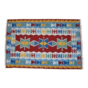 1980s Flatweave Turkish Rug