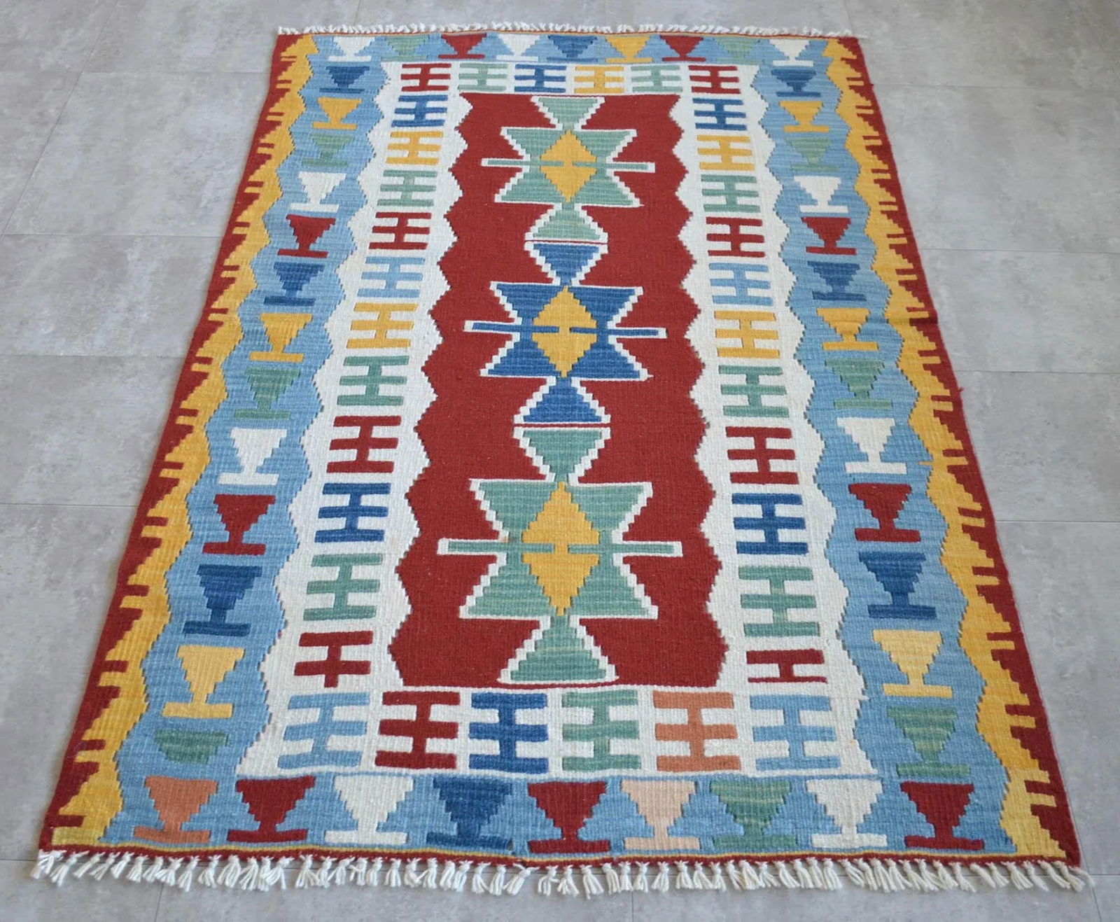 1980s Flatweave Turkish Rug - 3