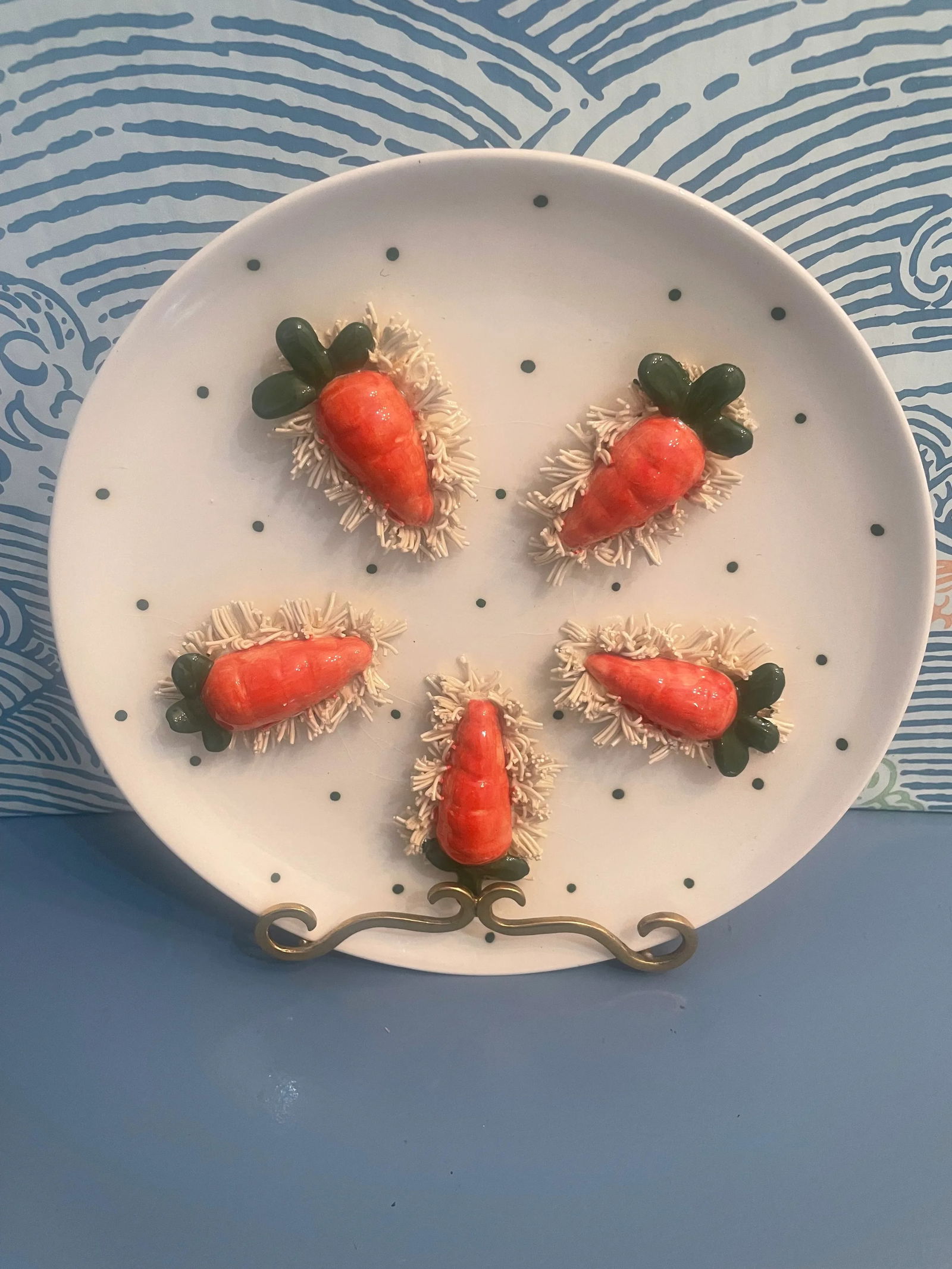 Vintage Decorative Trompe L'oeil Carrot Plate - 7