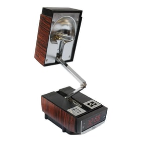 Vintage Collapsible Articulating Alarm Clock Lamp by Cosmo Time
