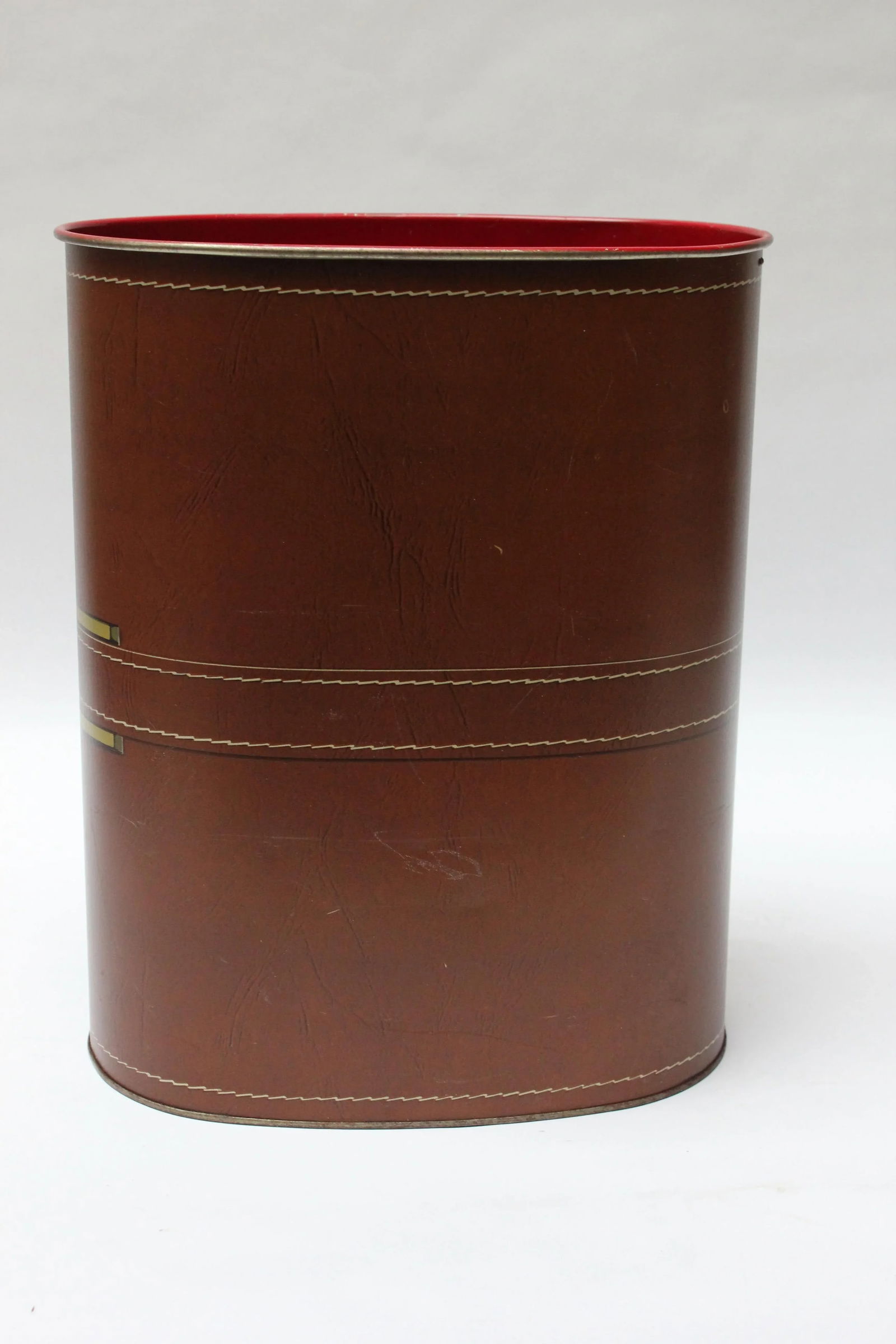 Vintage Cheinco "Pocketbook" Tin Litho Wastebasket - 7