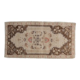 Vintage Distressed Oushak Rug Mat - 1'5" X 2'9"