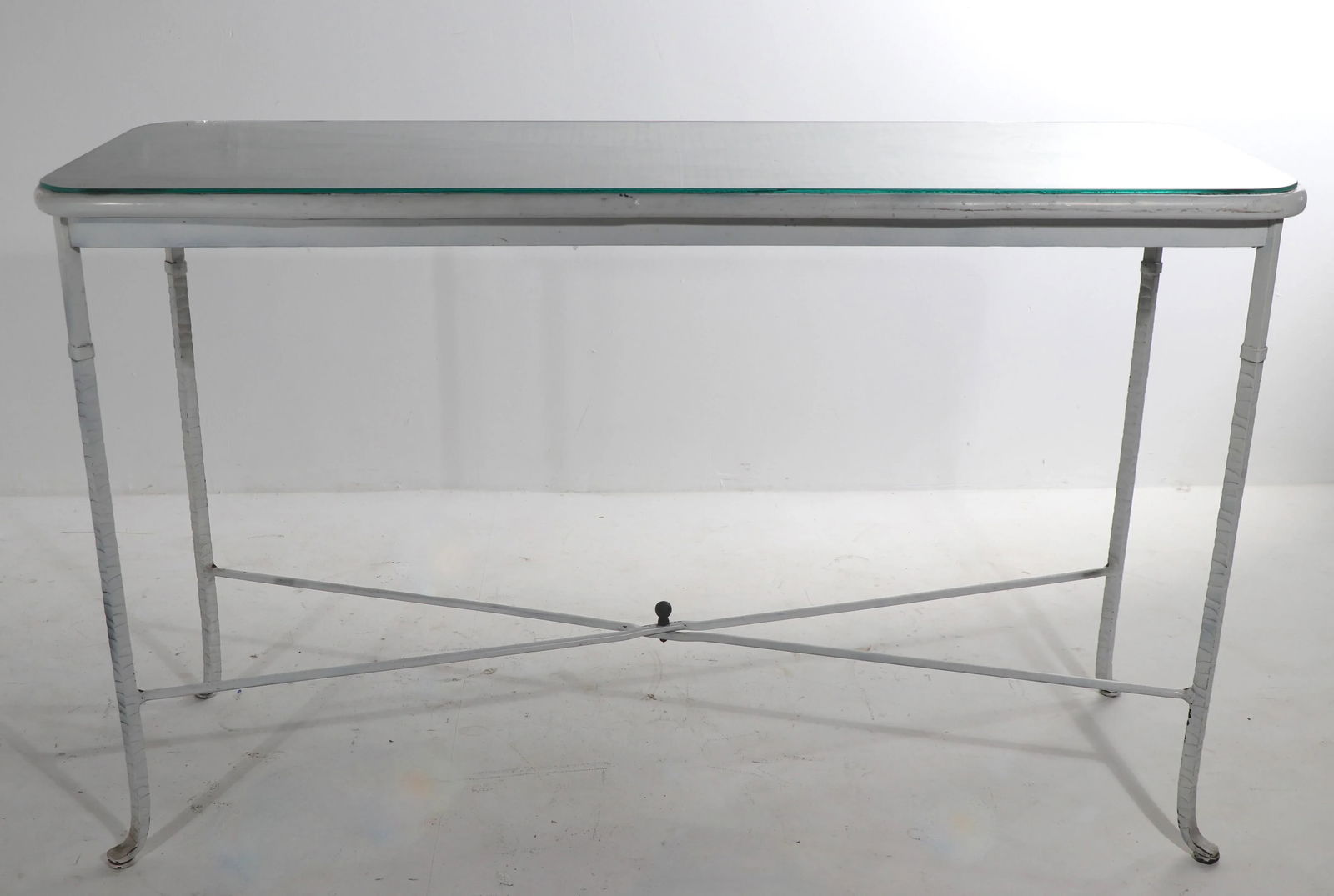 Wrought Iron and Bamboo Console Table - 11