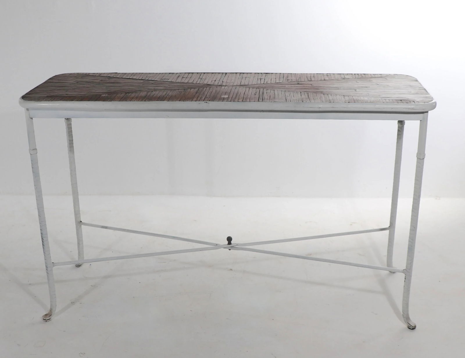 Wrought Iron and Bamboo Console Table - 13