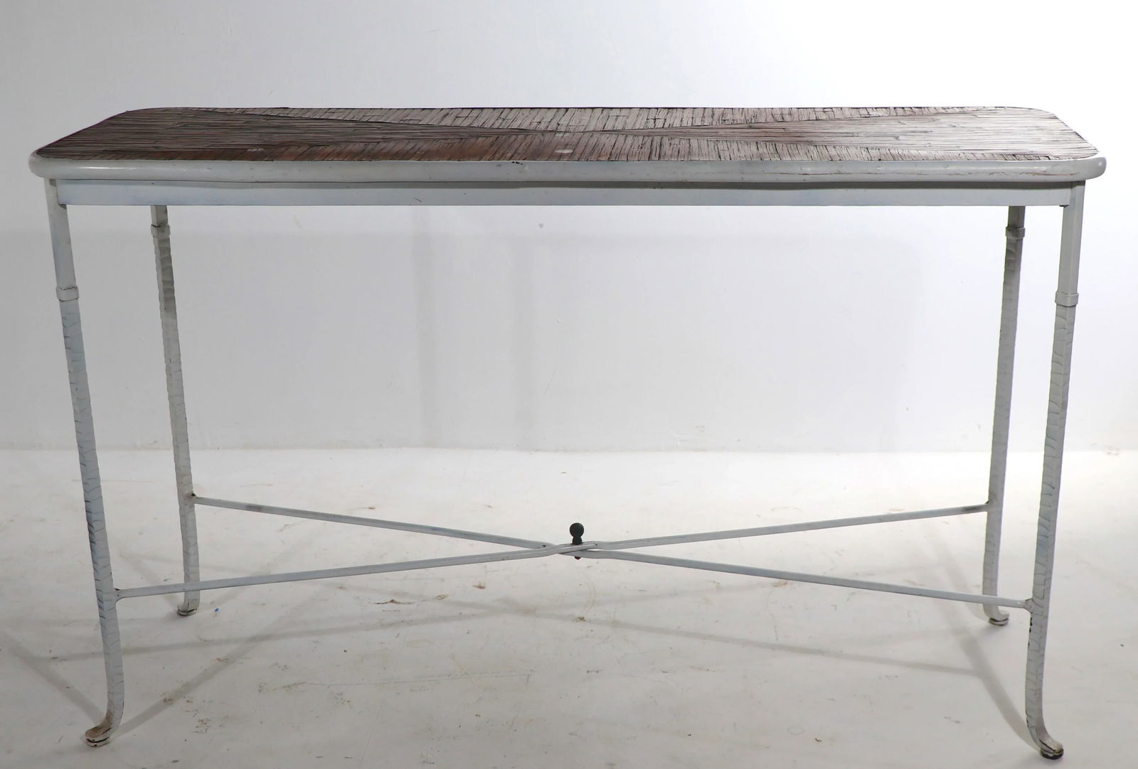 Wrought Iron and Bamboo Console Table - 2