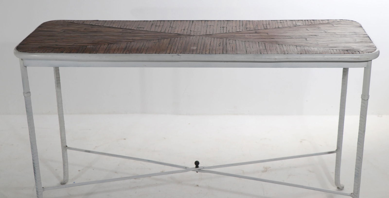 Wrought Iron and Bamboo Console Table - 4