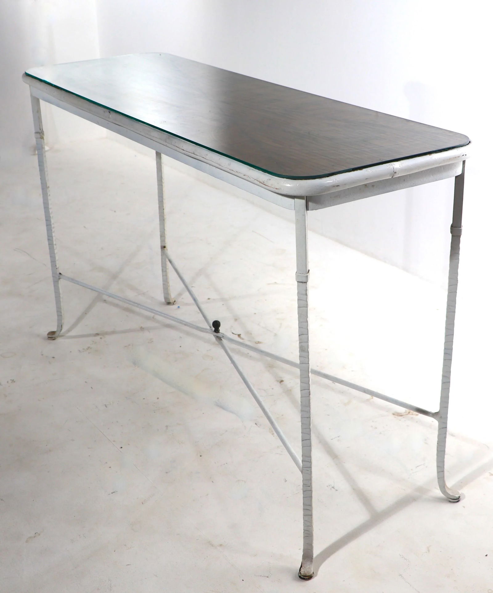 Wrought Iron and Bamboo Console Table - 7