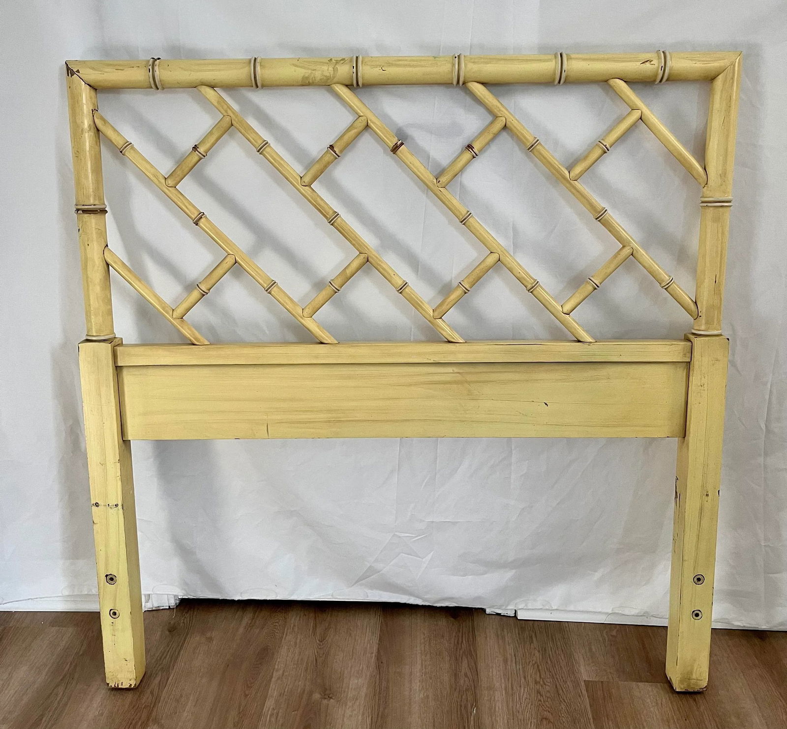 Vintage Chinoiserie Henry Link Faux Bamboo Twin Headboard - 10