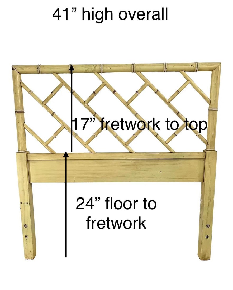 Vintage Chinoiserie Henry Link Faux Bamboo Twin Headboard - 2