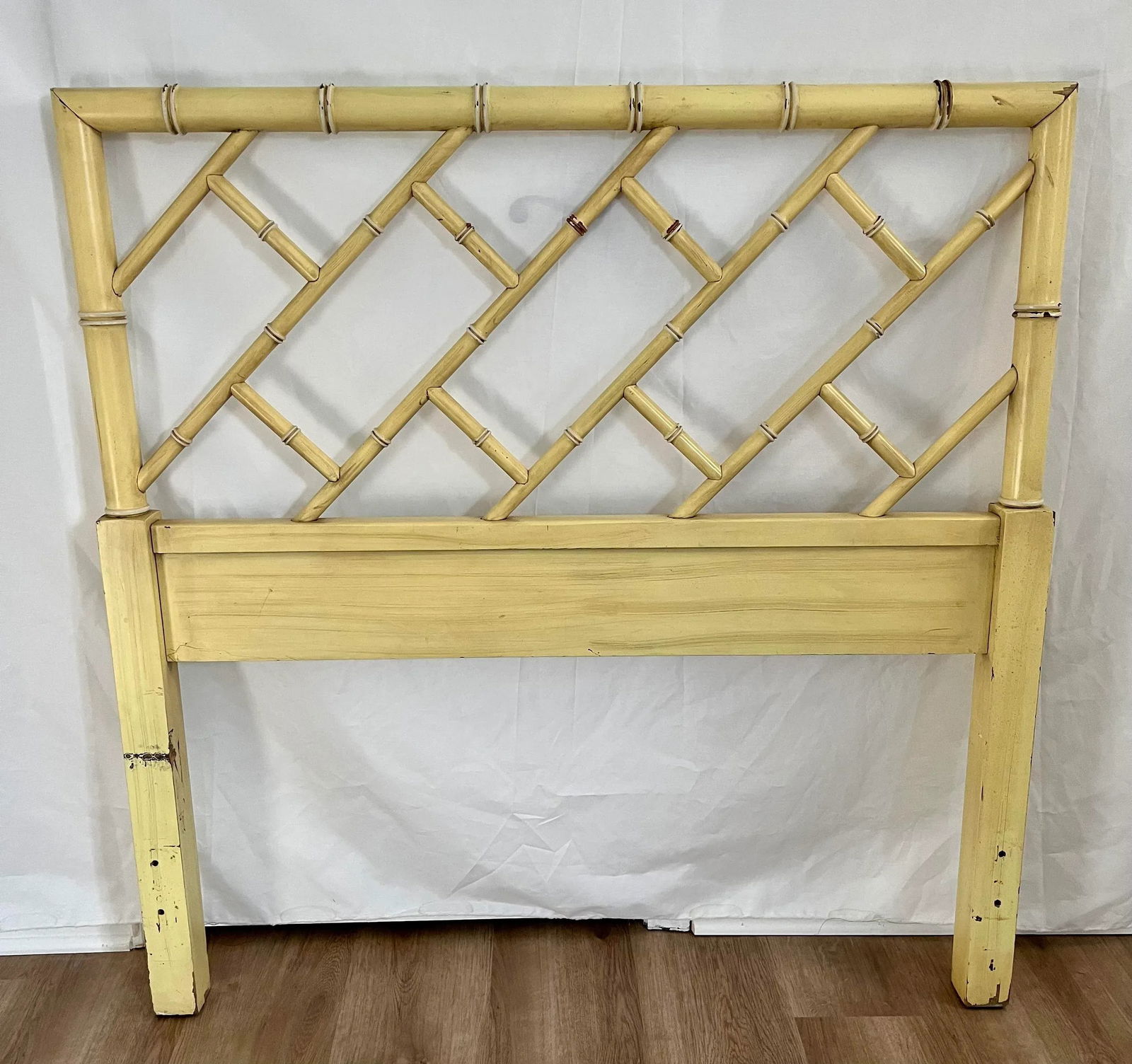 Vintage Chinoiserie Henry Link Faux Bamboo Twin Headboard - 3