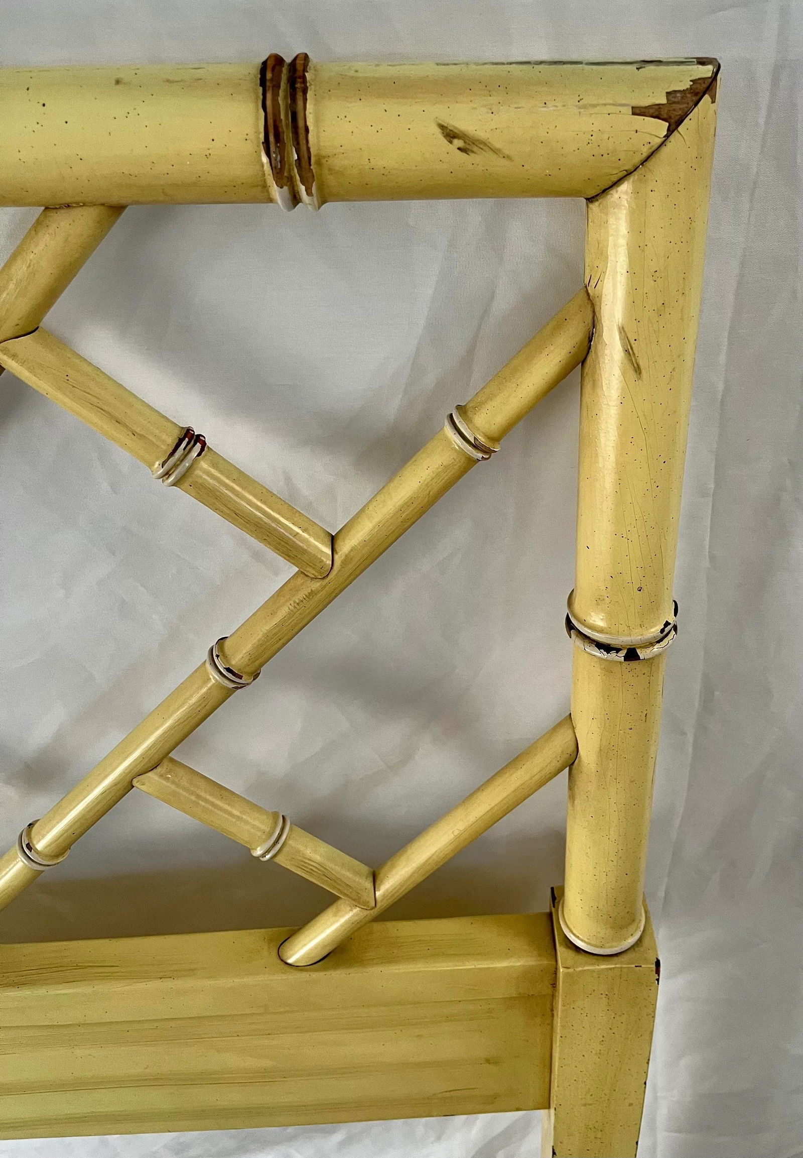Vintage Chinoiserie Henry Link Faux Bamboo Twin Headboard - 5