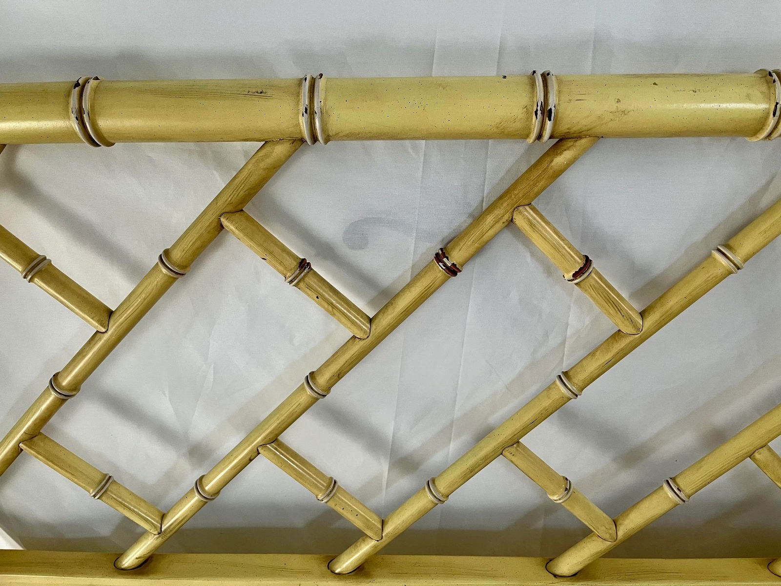 Vintage Chinoiserie Henry Link Faux Bamboo Twin Headboard - 6