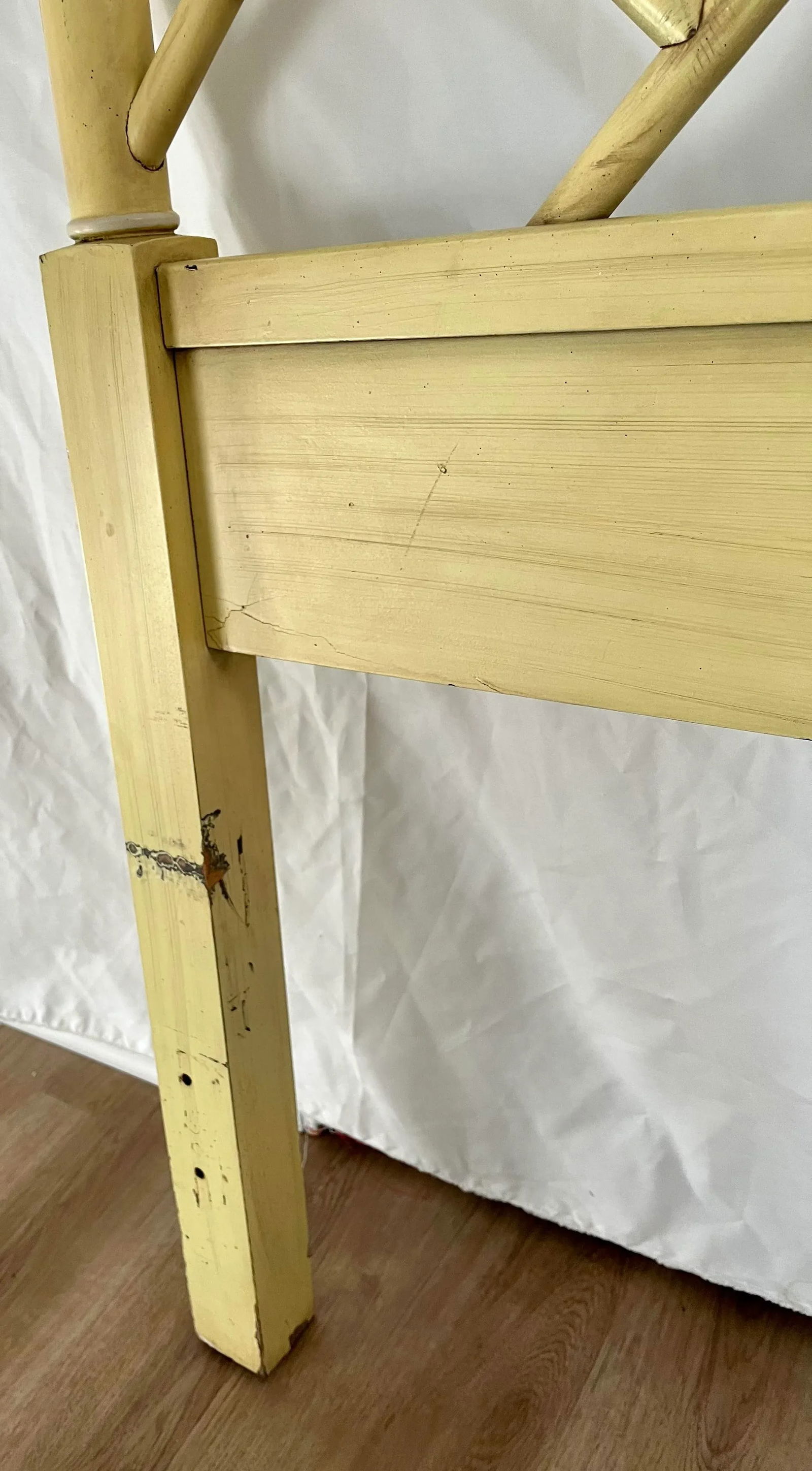 Vintage Chinoiserie Henry Link Faux Bamboo Twin Headboard - 7