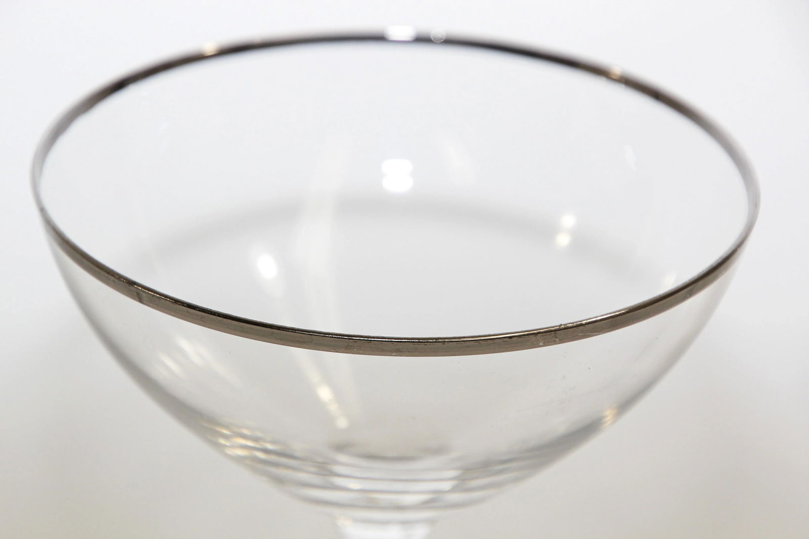 Crystal Footed Champagne Glasses with Silver Rim - Set of 4 - 2