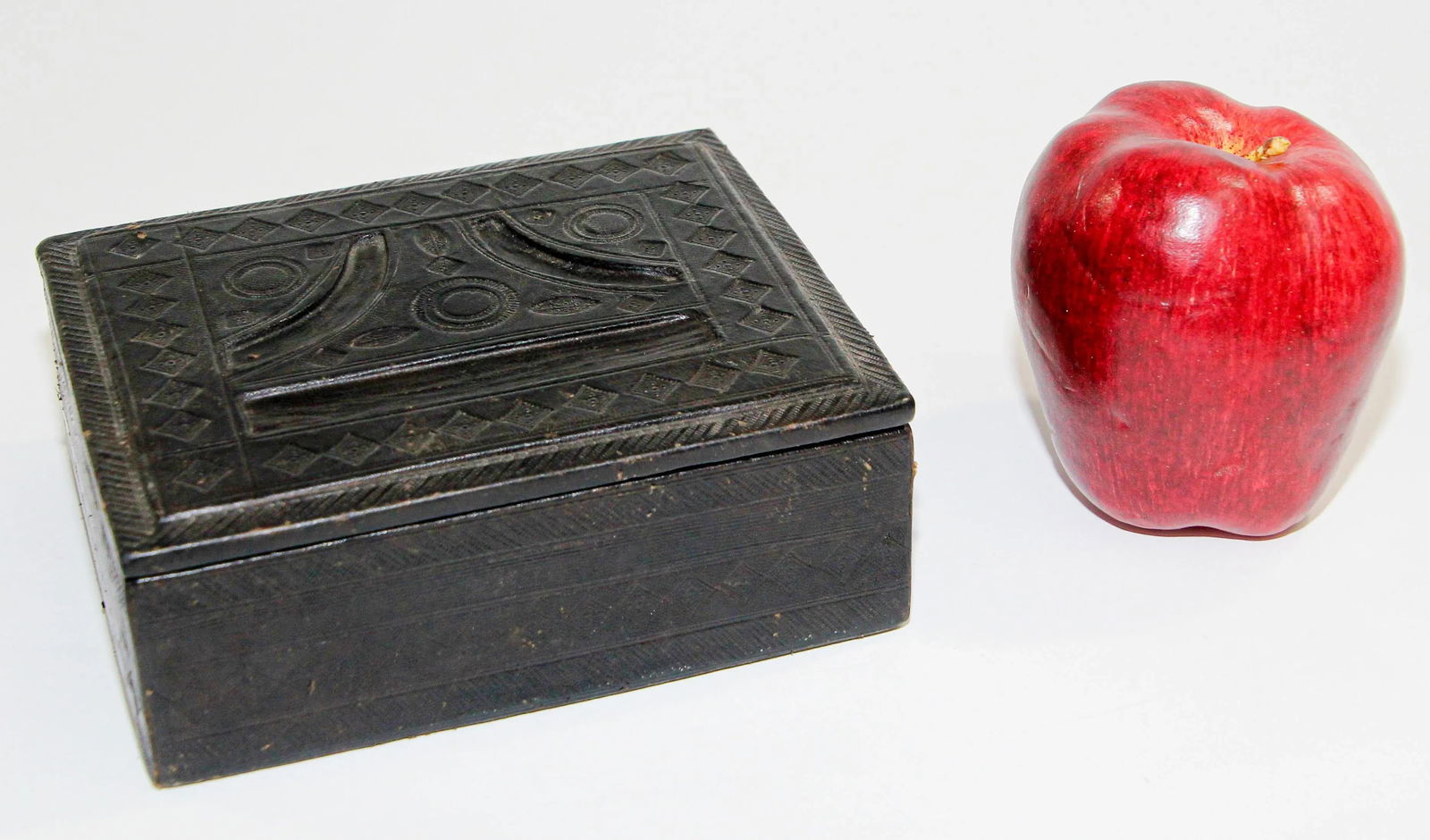 African Tuareg Hand-Tooled Black Leather Box - 3
