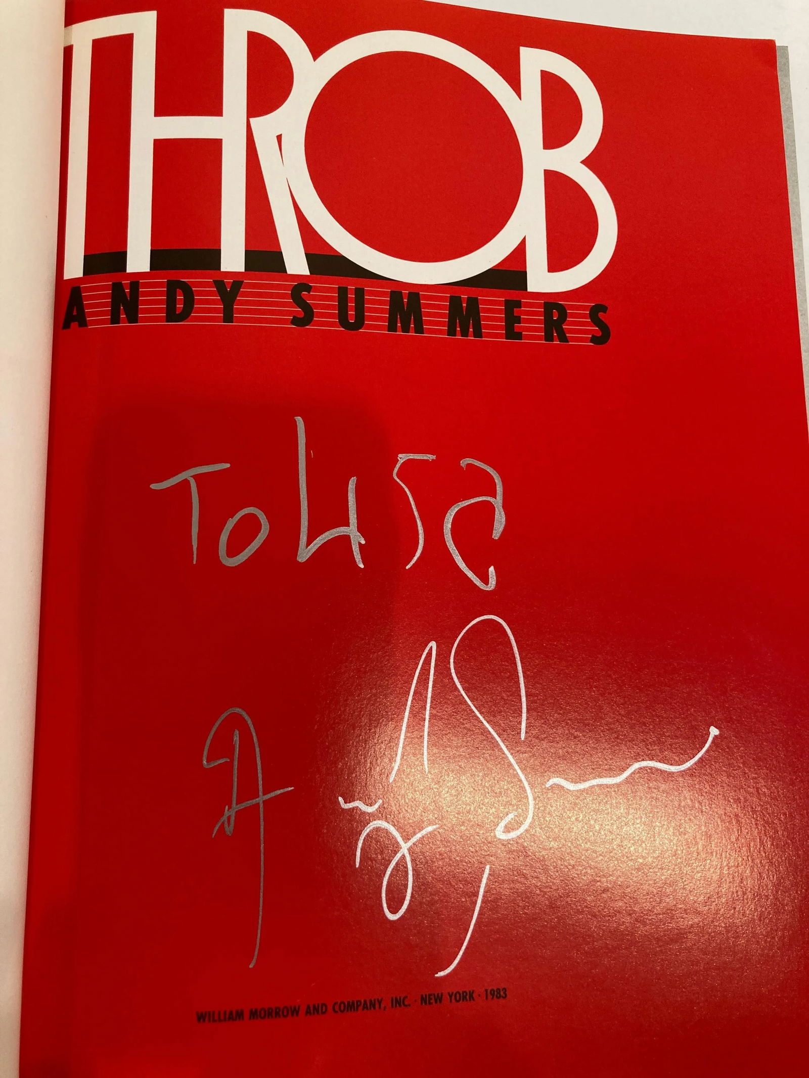 Andy Summers "Throb" 1983 Book Signed Autograph Police Photos Collectible - 7