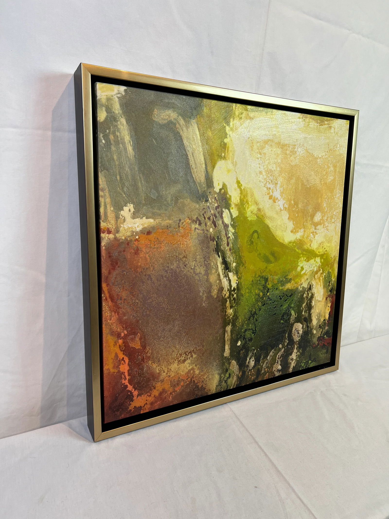 1990s Abstract Giclee Print on Canvas, Framed - 2