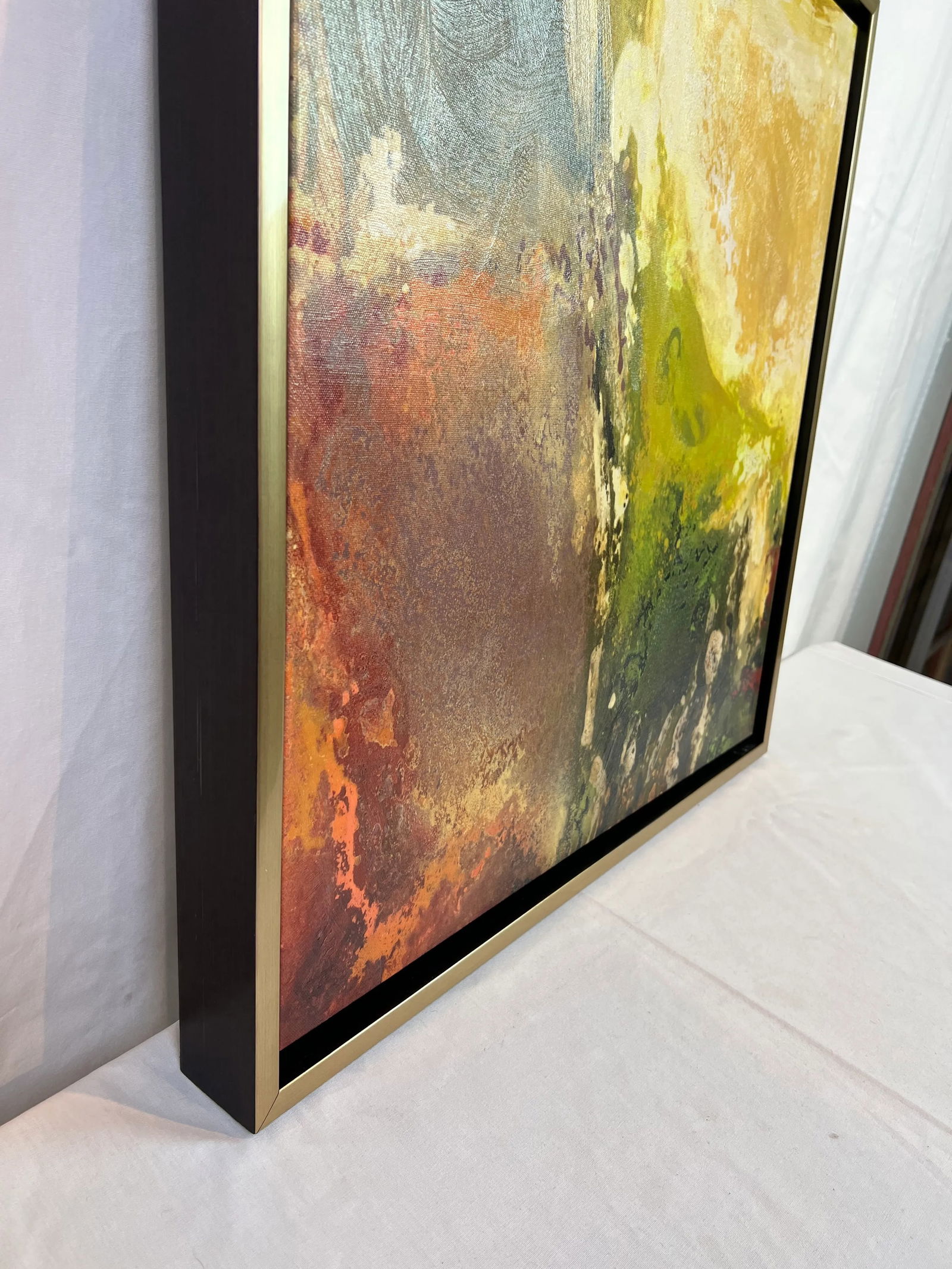 1990s Abstract Giclee Print on Canvas, Framed - 3