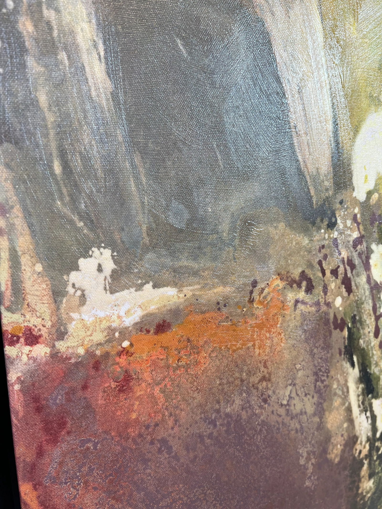 1990s Abstract Giclee Print on Canvas, Framed - 5