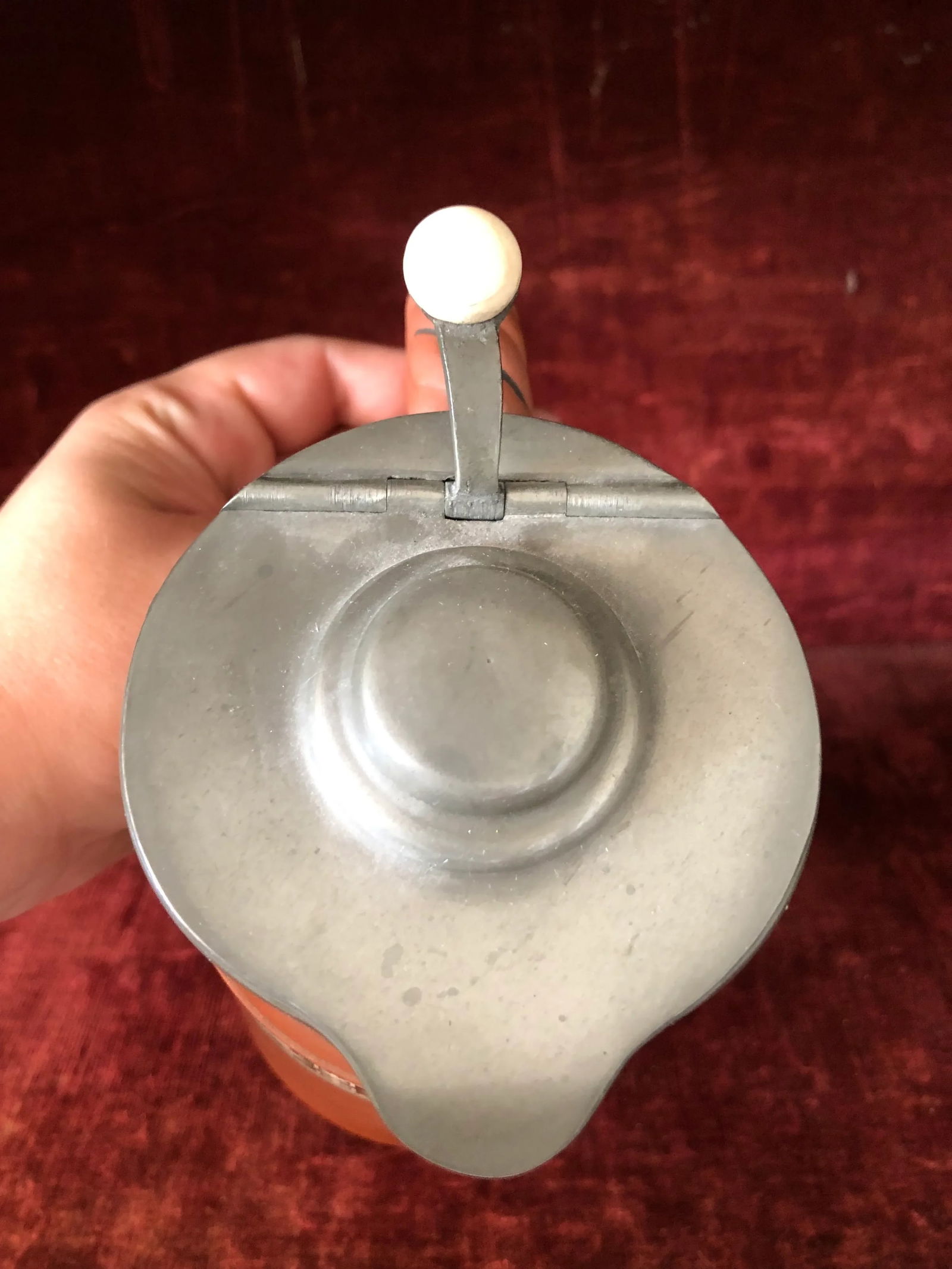 Antique Wedgwood Rosso Antico or Doulton Silicon Ware Enamel Painted Large Pitcher - 3