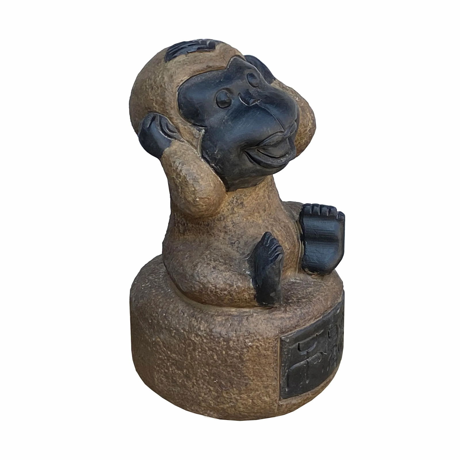 Black Gray Brown Two Colors Stone Monkey Ape Figure - 3